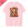 Women Ghost Pumpkin Bat Print Round Neck Pullovers Funny Halloween Costume Cotton Shirt Graphic T Shirts Y2k Top Harajuku Tops