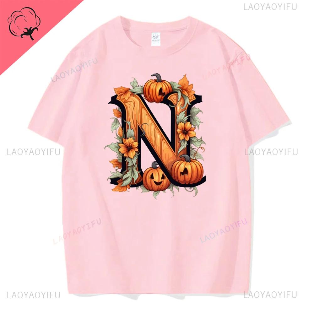 Women Ghost Pumpkin Bat Print Round Neck Pullovers Funny Halloween Costume Cotton Shirt Graphic T Shirts Y2k Top Harajuku Tops