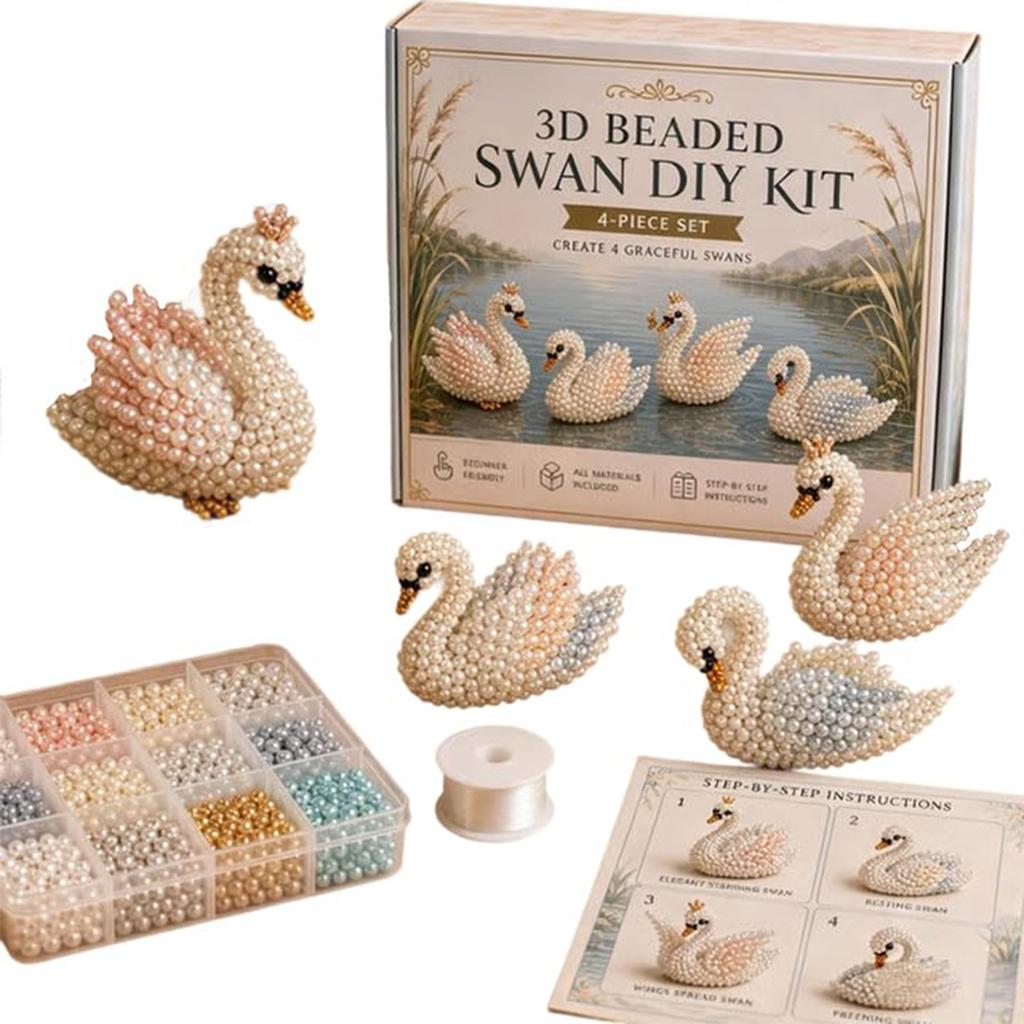 DIY 3D Tiere Perlenstickerei Set Tier Bastelset Süßer Vogel & Tier Perlen Bastelset für Handstickerei Basteldekoration