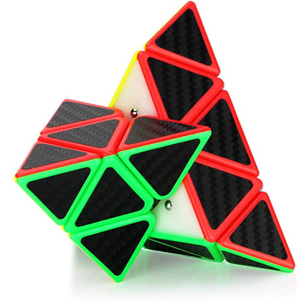 Pyramid Speed Cube Triangle Carbon Fiber Speed Cube Twisty Puzzle Toy for Kids  Intelligence