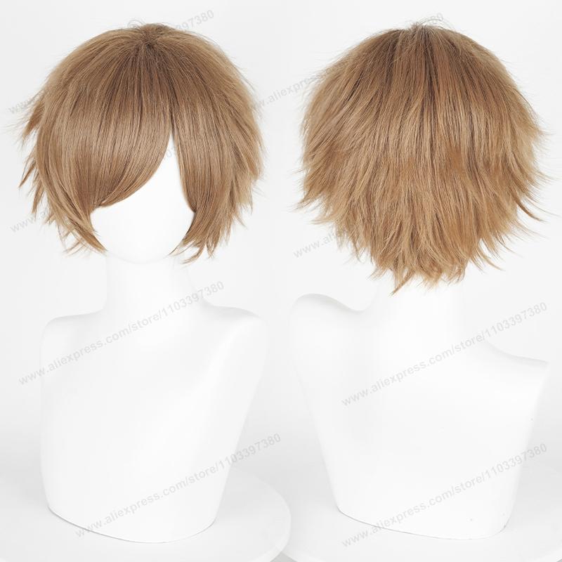 Anime 30cm Short Straight Cosplay Wig Black White Green Brown Purple Blue Gray Red Gold Man Women Heat Resistant Synthetic Hair