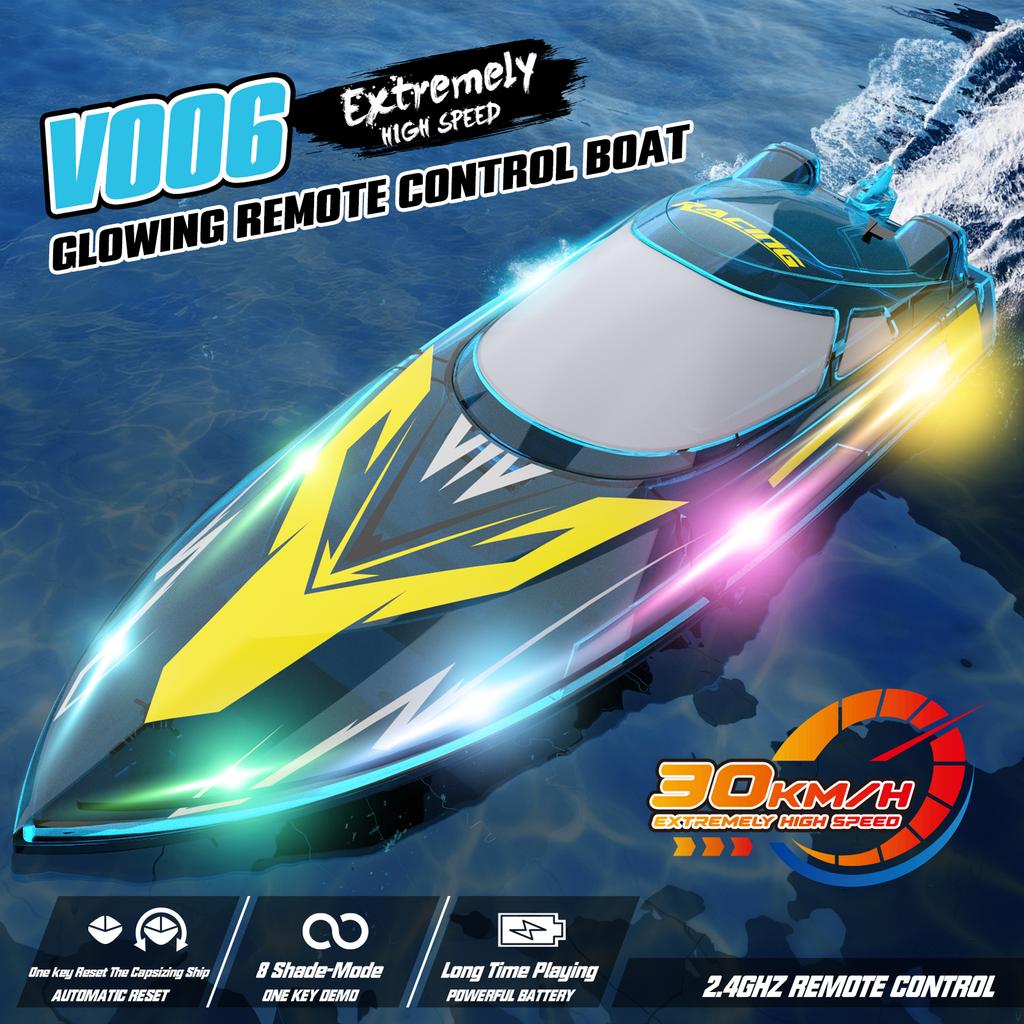 2.4GHz Remote Control Boat 30KM/H High Speed Remote-controlled Speedboat Water Cooling Protection Lo