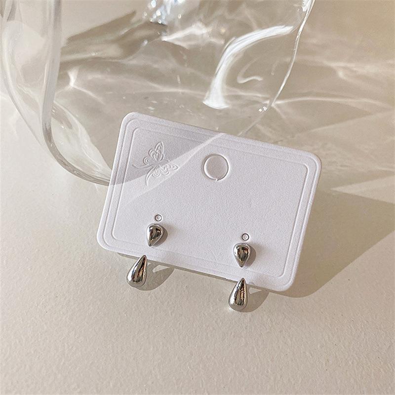 1Pair Minimalist Tiny Water Drop Earrings For Women  Temperament Compact Glossy Ear Studs Jewelry Accessories Gifts