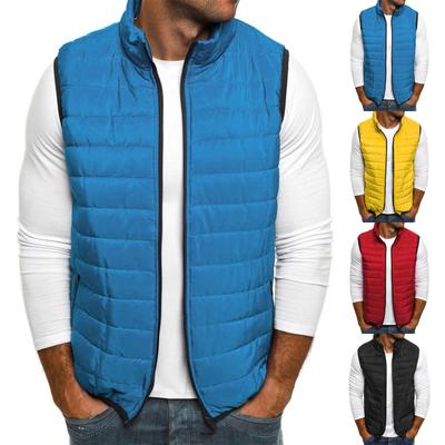 Men's  Winter Zipper Fashion  Color Waistcoat Vest Top Coat