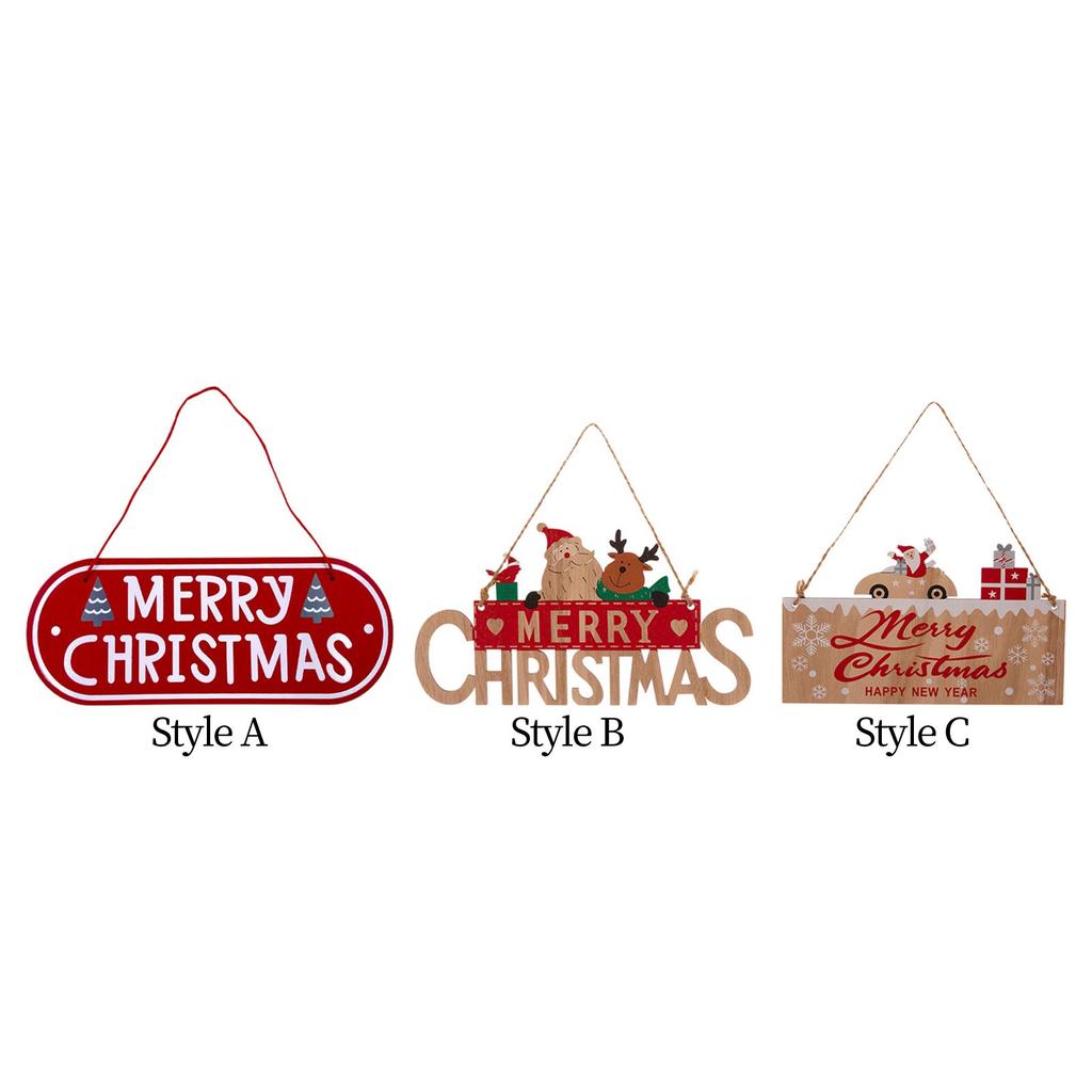 Merry Christmas Wooden Sign Wall Decor Christmas Ornament Christmas Hanging Plaque for Wall Home New Year Indoor Outdoor