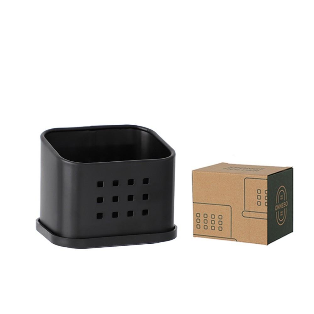 

Convenient Storage Rack Metal Drain Box Durable Sponge Drain Rack Countertop чёрный