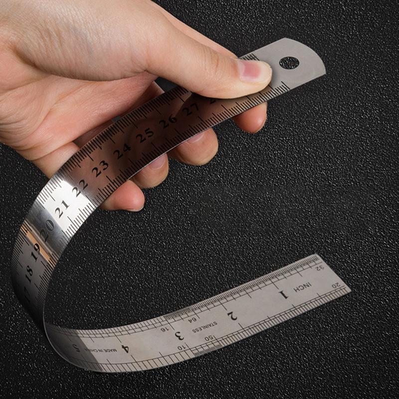 Stainless Steel Straight Ruler,20cm,30cm,40cm,50cm,High Precision Metric And Imperial Scales,Office Learning Stationery Supplies