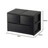 Sanka POSDECO Drawer Storage Box, Wide, 2-Deep (3-Drawer), Black, Fits Color Boxes Perfectly, Rubber Stoppers Prevent Slipping, Stackable Chest with L