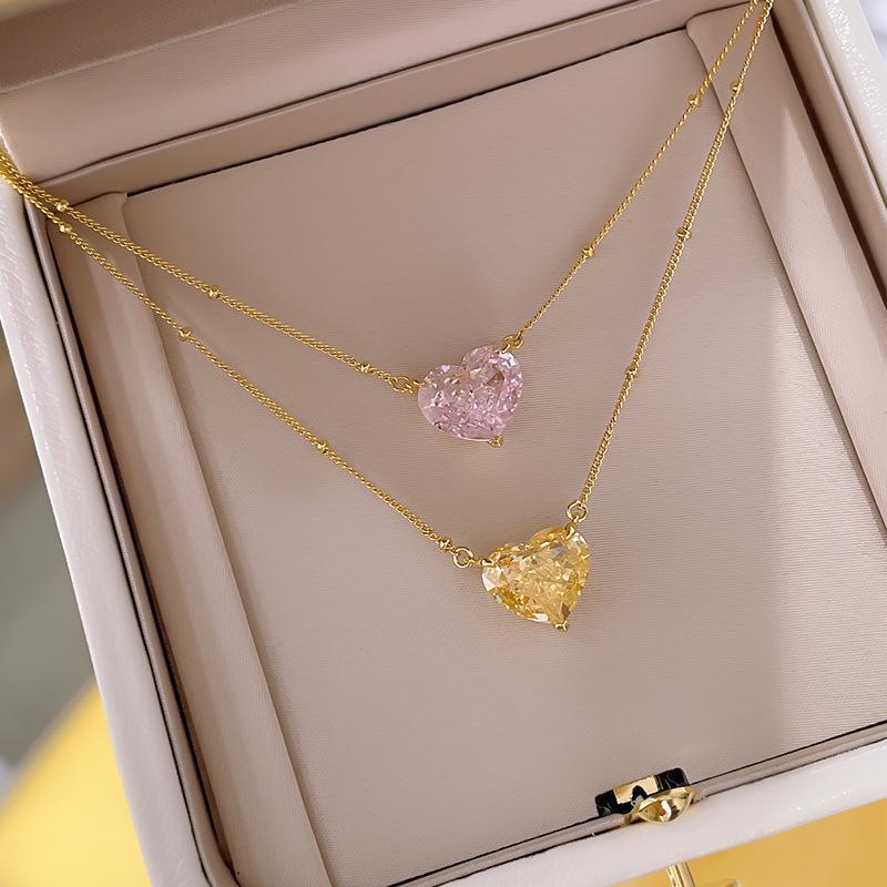Mori Style Temperamental Heart Pendant Gold-Plated S925 Sterling Silver Necklace for Women