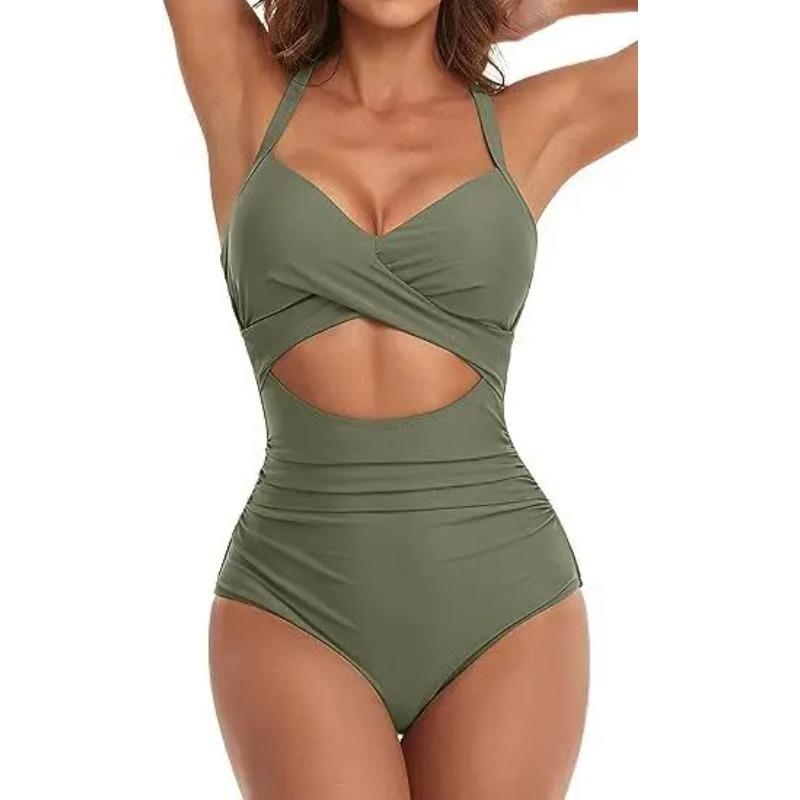 Leopard One Piece Swimsuit 2026 New Halter Push Up Swimwear Women Swimsuit Bathing Suit Beachwear Monokini Female Swimming Suits