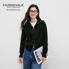 Mark Fairwhale Women's Lapel Double Zipper Knit Cardigan