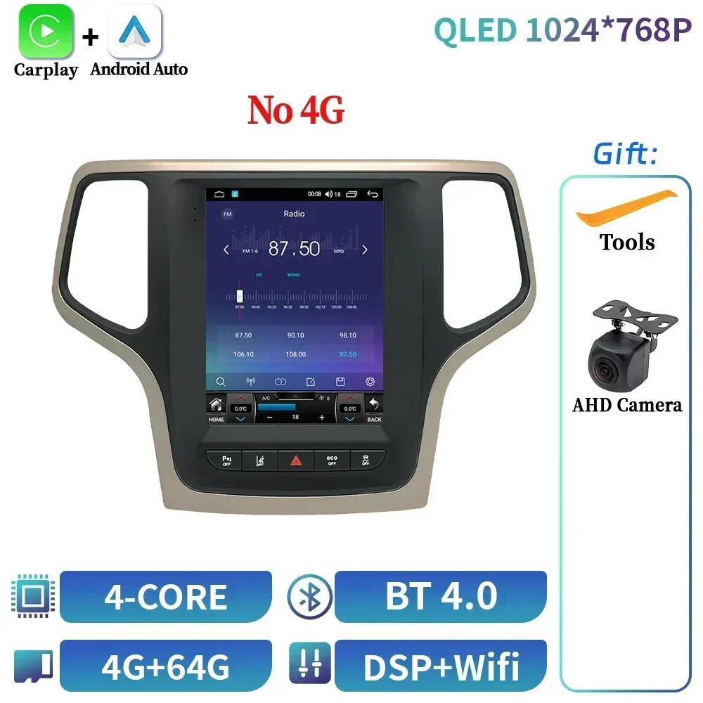 

9,7-дюймовый Android 14 автомобильный радиоприемник для Jeep Grand Cherokee 2014-2017 стерео мультимедиа 4G GPS беспроводной BT Carplay сенсорный экран стерео