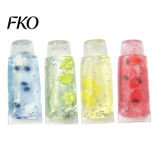 Blueberry Toothpaste Stress Reliever Relief Tube Toy, Strawberry Lemon Clover Pressure Toy Squeeze Anxiety Relieving Clear