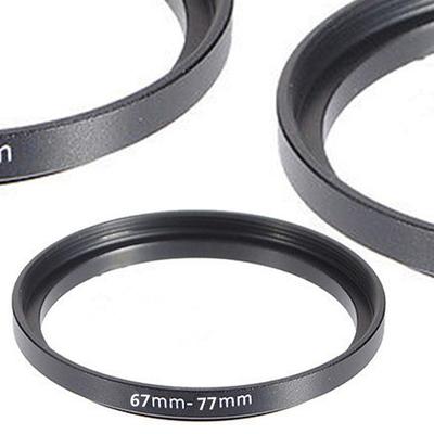 Aluminiumlegierung 67 mm auf 77 mm Step-Up-Ring-Linsenfilter-Stufenadapter Schwarz