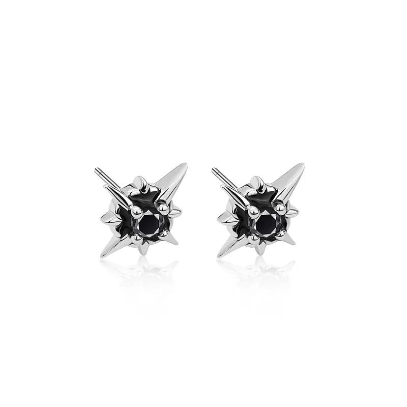 Men Stud Earring Zircon Star Pierced Crystal Stud Earrings Stainless Steel Tiny Minimalist Studs for Mens Women Party Jewelry