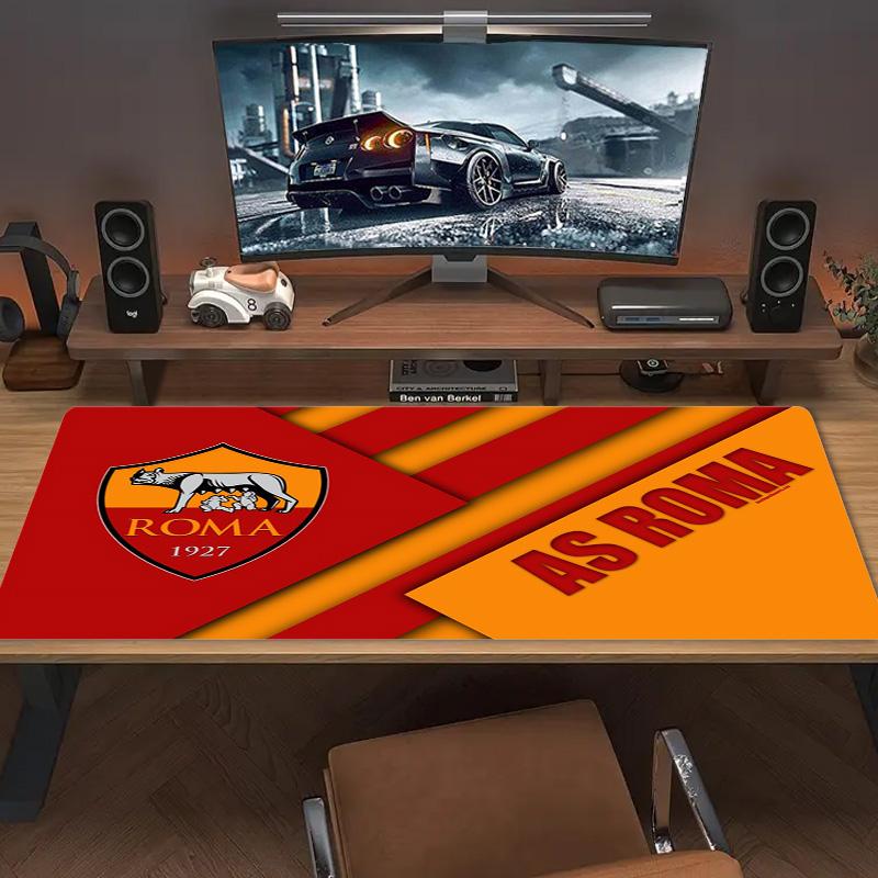 AS Roma Football Color Mouse Pad Large Gaming Table Cushion Non-slip Laptop Tablet Big Mousepad XXL Mat Mini PC Playmat With Lock edge