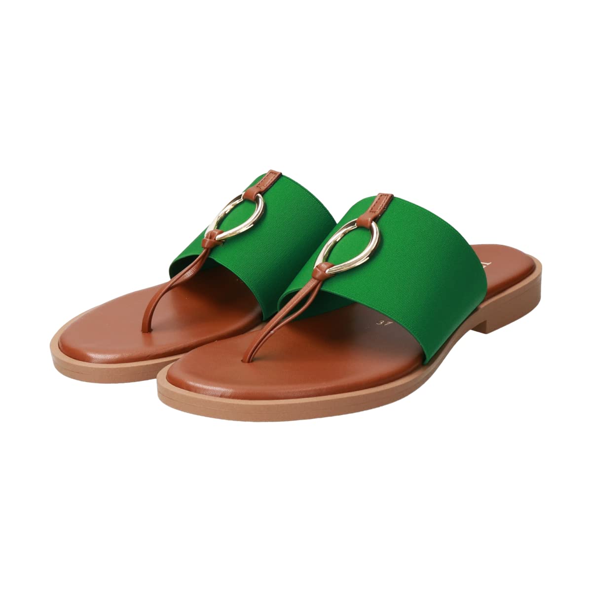 

Bridget Birkin Women s Metal Motif Thong Sandals, Green, Size 23.0 cm
