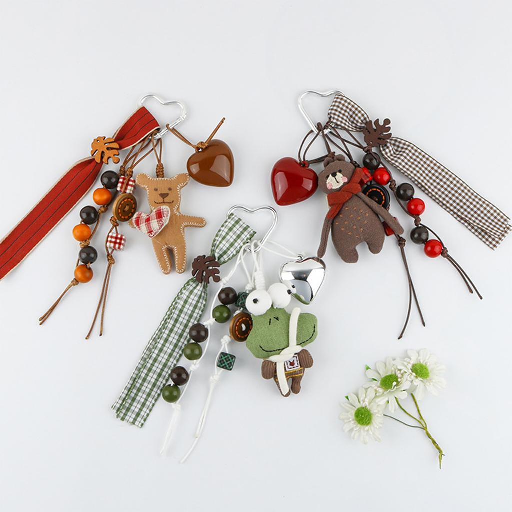 Fabric Bear Key Pendant Practical Bag Charm Multifuntional Key Accessory for Gifting on Holidays and Special Occasions
