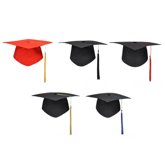Absolventenhut mit Quaste, verstellbare Größe, leicht, matt, robust, für Abschlussfeiern und Partys