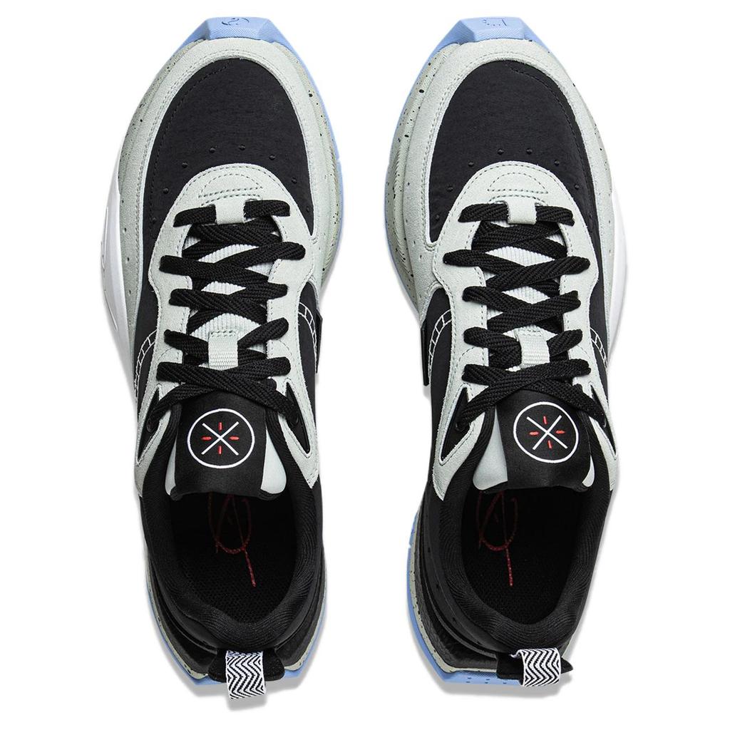 Li Ning Wade 1% Slip Resistant Cushioning Abrasion Resistant Rebound Low Top Basketball Shoes Men's Black Gray ABCV035-7