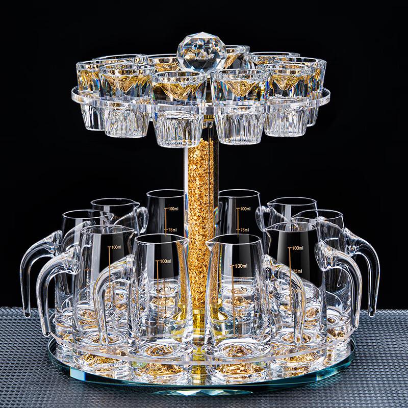 Shangqi Premium Baijiu Glassware Set with Rotating Caddy