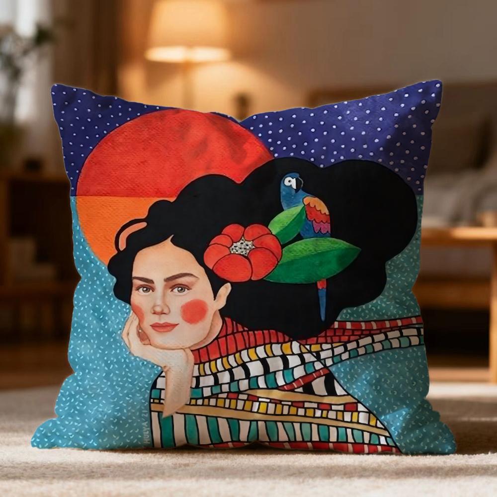 Fashion Vintage Oil Painting Cushion Cover Soft Washable Pillow Case Multi-Scene for Couch Bed Travel Office Use