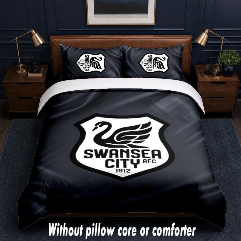 Set Biancheria da Letto Swansea City Design 1 Copripiumino + 2 Federe Morbido Traspirante Biancheria da Letto per la Casa