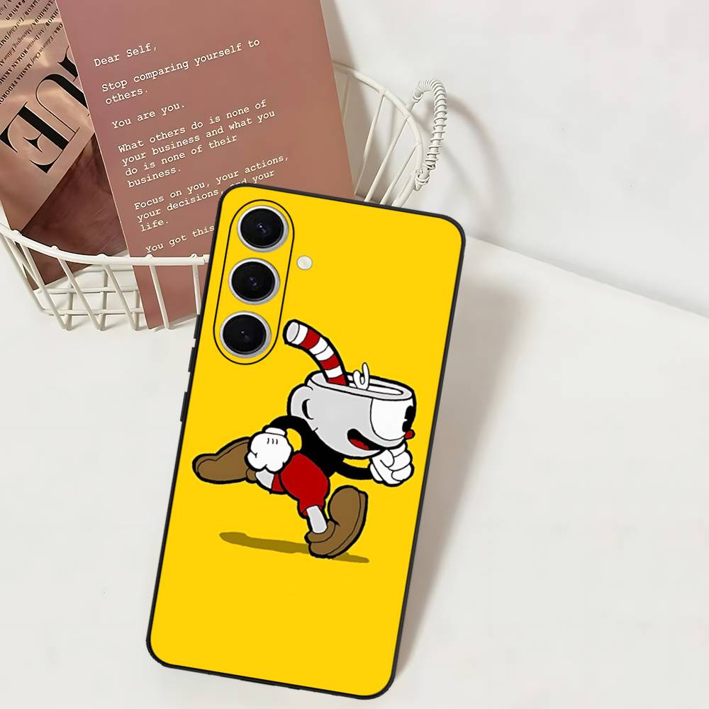 Comedy Animation C-Cuphead Cartoon Phone Case For Samsung S 24 Fe 25 Ultra Plus 20 Lite 21 30 22 23 24 22 Ultra 5G Fundas