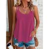 Double Shoulder Camisole Undershirt Round Neck Jacquard Inner Sleeveless Bottoming Shirt Female