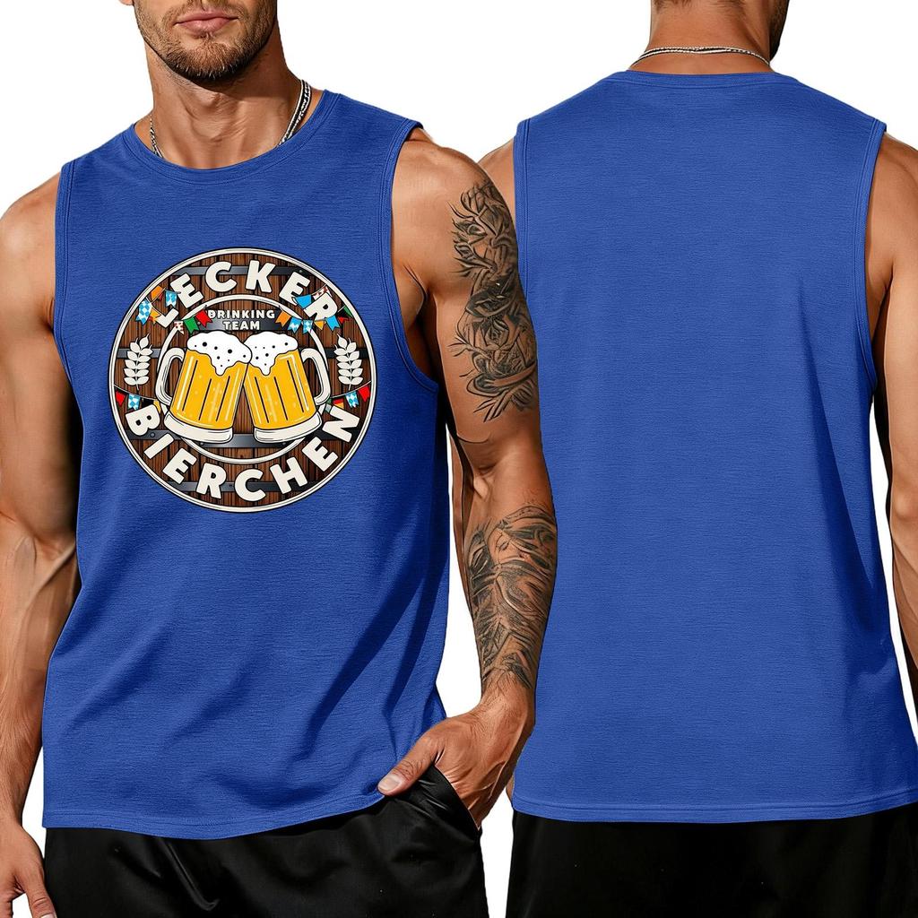 Men's Sleeveless Tank Top Casual Loose Fit Summer Beachwear Breathable Lightweight Muscle Shirt for Outdoor Sports and Daily Wear