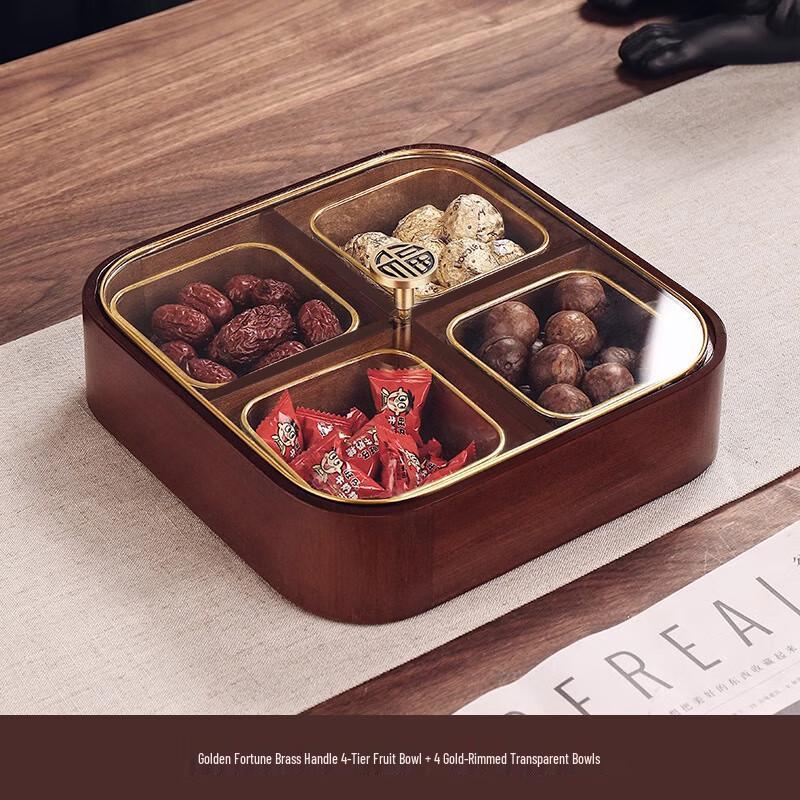 Chinese Style Solid Wood Snack and Fruit Organizer