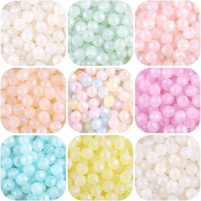 500g Faceted Acrylic Beads Mermaid Round Loose Spacer Beads For Jewelry Making DIY Bracelet Necklace Handmade