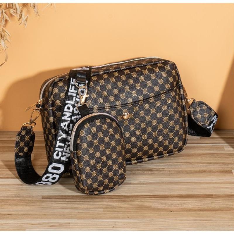 Embroidered Shoulder Bag Two-piece Set Daily Versatile Messenger Bag Large-capacity Bag Women