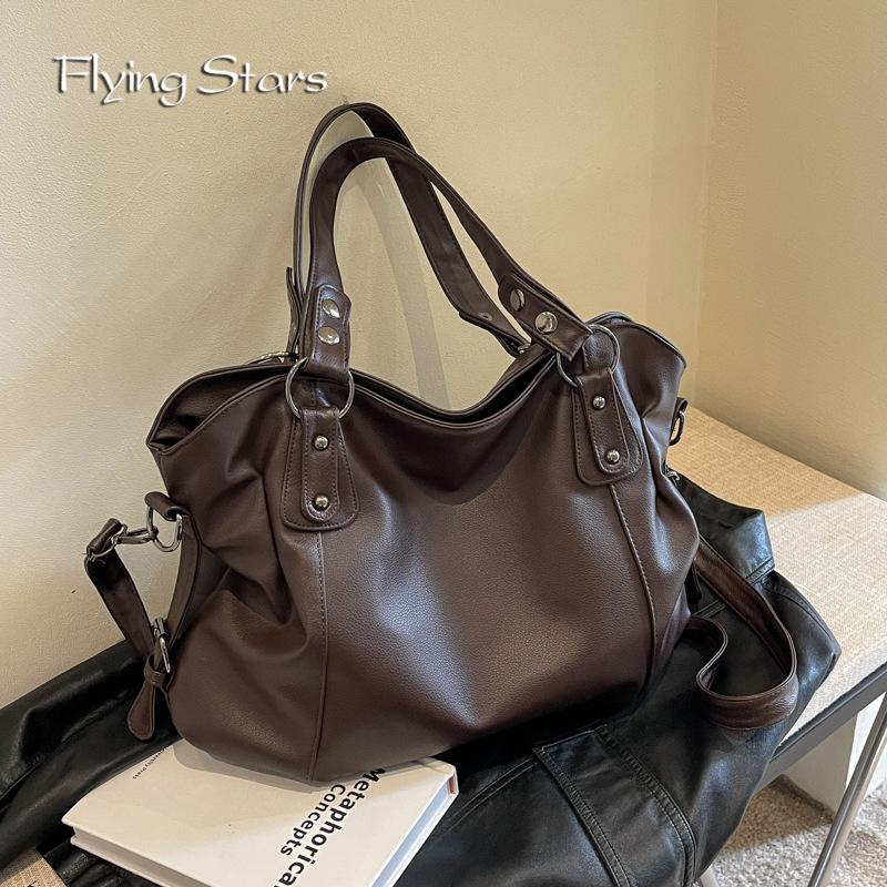 Koreanische Version Große Kapazität Modische Tragetasche Weiches Leder PU Neue Retro Damen Handtasche Schulter Crossbody Geldbörse Damen Tasche