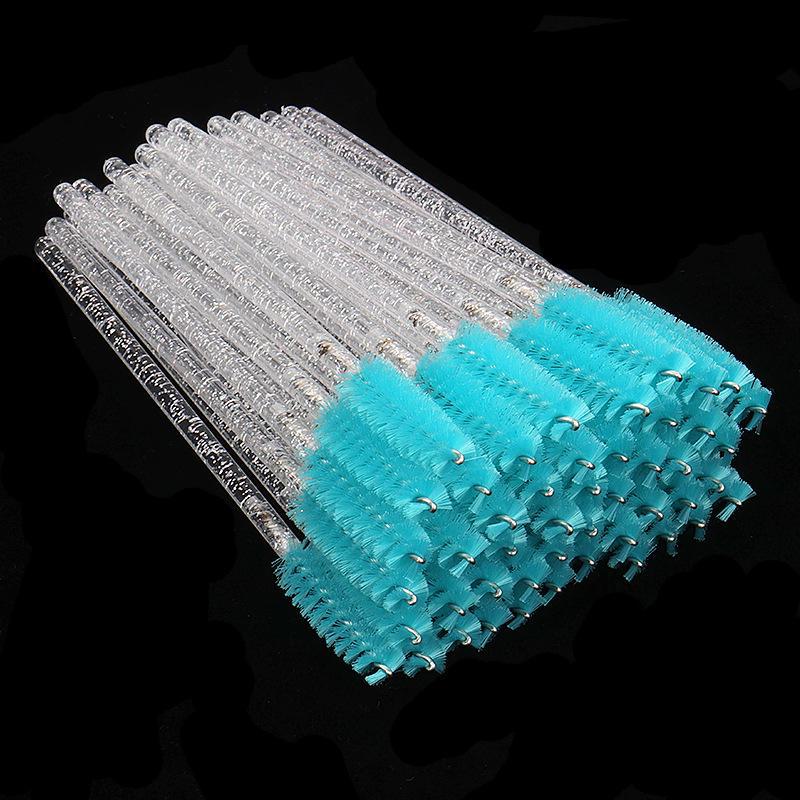 Crystal Spiral Disposable Eyelash & Eyebrow Brushes, 50-Pack – Convenient Nylon Beauty Tool.