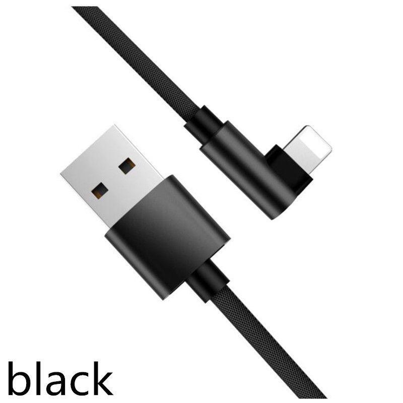 Right Charging Line Angle 90 Degree For Iphone Charger Shape Cable Braided