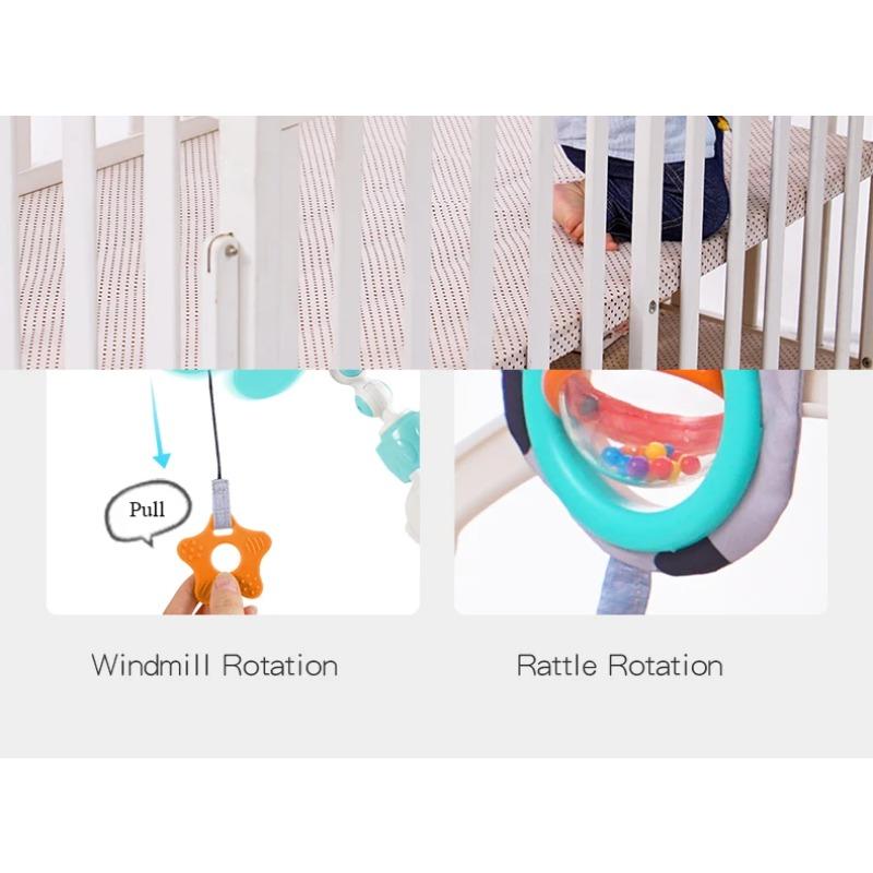 Babystroller-Bogen Spielzeug Musikalisches Rasselspielzeug mit Beißring für Kinderbett Kinderwagen Autositz Sensorisches Entwicklungsspielzeug für Babys 0 6 12 Monate