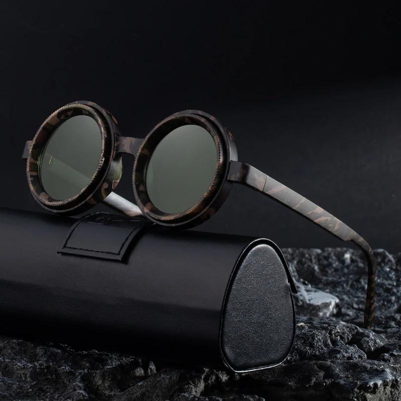 New Nd Adjustable Zoom Round Frame Sunglasses Neutral Outdoor Driving Fishing Steampunk Style Uv400 Sunglasses