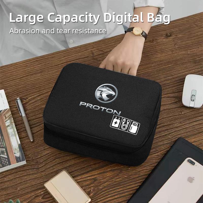 Tragbarer Kabelorganisator Wasserdichte Aufbewahrungstasche Digitale Kabeltasche Für Proton Exora Iriz R3 Wira Saga Satria Magma X50 V6 X70 L3