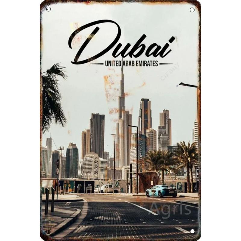 Metallschild New York Cityscape, Wandkunst zum Thema Reisen 20x30cm