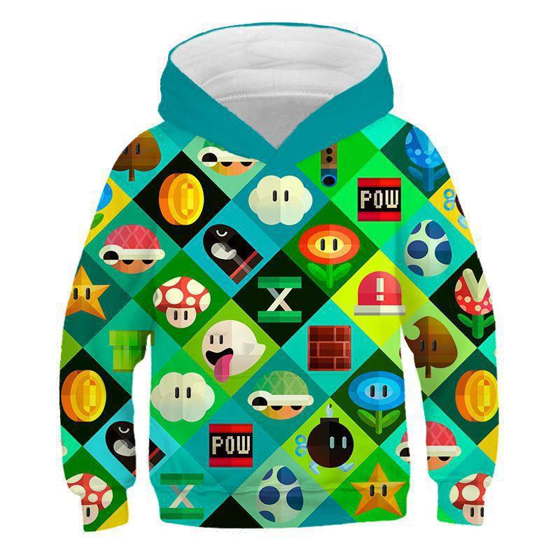 Super Mario Brothers Mario Children's Versatile Sweater Cosplay Spring and Autumn Anime Hoodie Jacket Men