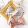 Triangle cup bra, skin-friendly and comfortable mulberry silk, no steel ring smooth surface
