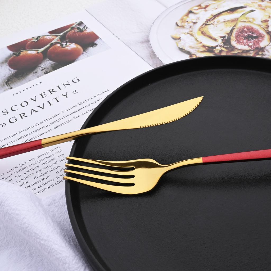 24Pcs Shiny Silver Tableware Stainless Steel Cutlery Set Forks Knives Spoons Kitchen Dinner Set Family Dinnerware Set Service for 6