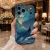 Galaxy Golden Whale Ocean Wavy Edge Phone Case For iPhone 16 15 14 Pro Max 13 12 11 Mini XR XS SE 2020 7 8 Plus Air Cover