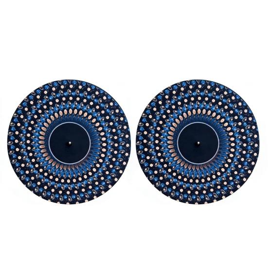 2/3 Peças Slipmat Animado Zoetrope 12 polegadas Ilusão Óptica Tapete de Toca-discos Slipmat de Vinil Animado com Efeito de Movimento Zoetrope Disco Visual Cinético