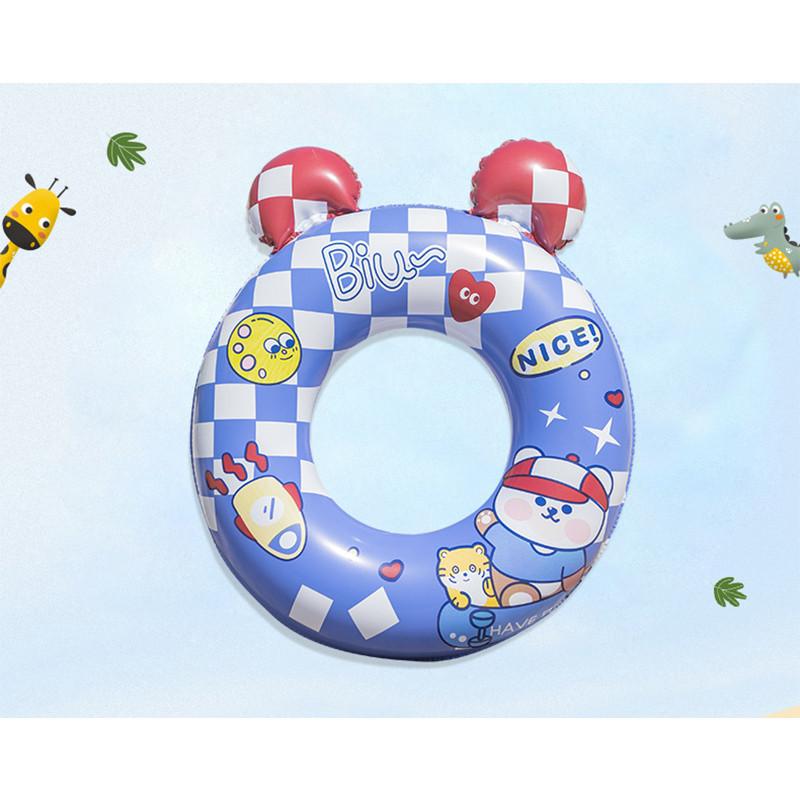 

Cute Baby Children Little Bear Thickened With Ears Inflatable Ring Swimming синий