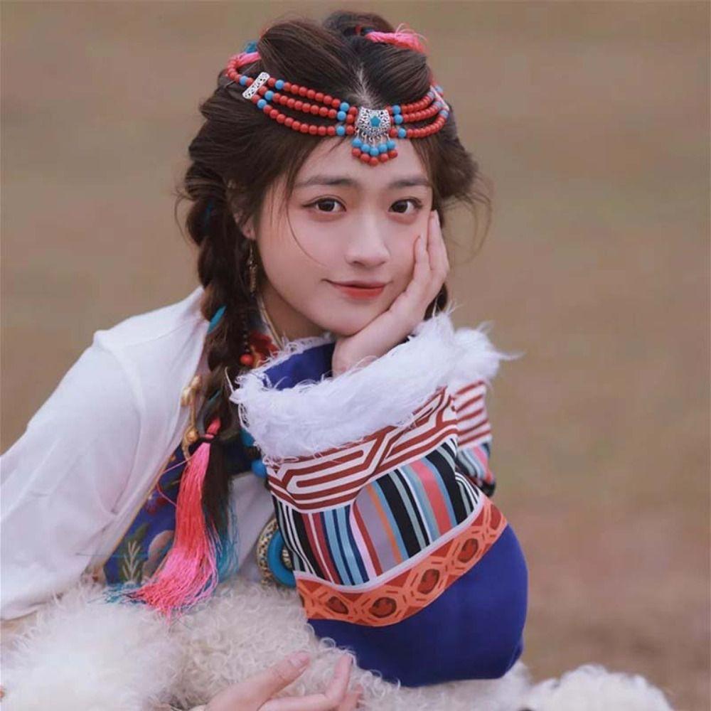 Ethnic Style Bohemia Hair Chain Tassel Beads Tassels Headbands  for Children