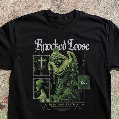 Knocked Loose Blinding Faith Metalcore Kapela Tričko Merch Vintage Designové Oblečení Měkké Univerzální Unisex Ležérní Stylové
