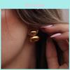 Minimalist Stainless Steel Dangle Earrings With Geometric Design For Women