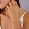 Simplicity Multi-Layer Metal Beades Bracelet for Women Trend Gold Silver Color Bracelet Connect Finger Ring Jewelry Accessories